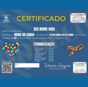 Certificado do curso de autismo para professores com selo ABED