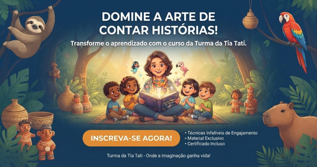 Curso de educação infantil de contação de histórias da Turma da Tia Tati